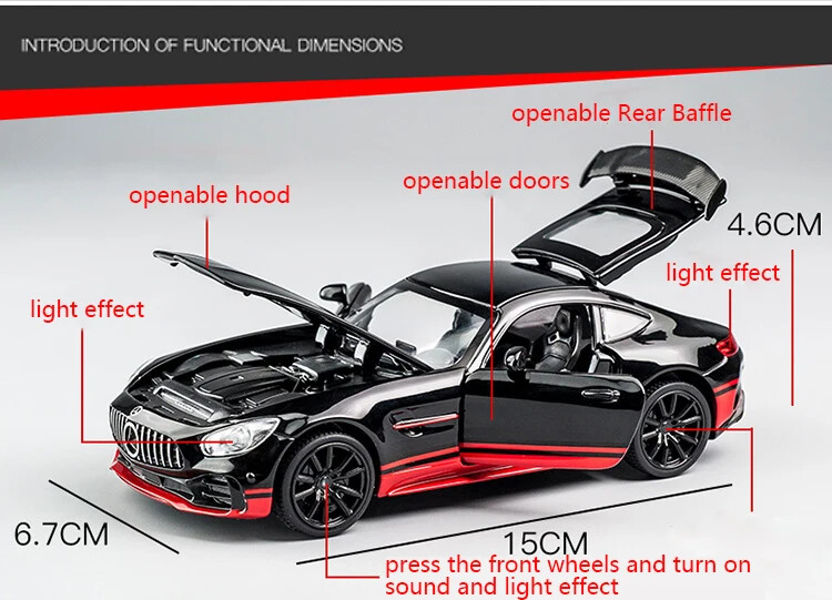 mercades-omg 1:32 Mercedes-Benz GTR AMG Sports car Diecast Alloy Model car