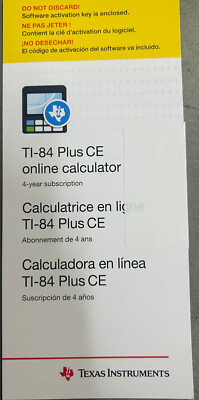 Texas instrument TI-84 PLUS CE Online Calculator Software 4-year Subscription