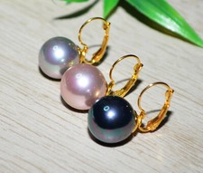 AUSWAHL +++ Perlenohrring 16mm Muschelkern Perle Brisur Ohrhänger Ohrring gold 