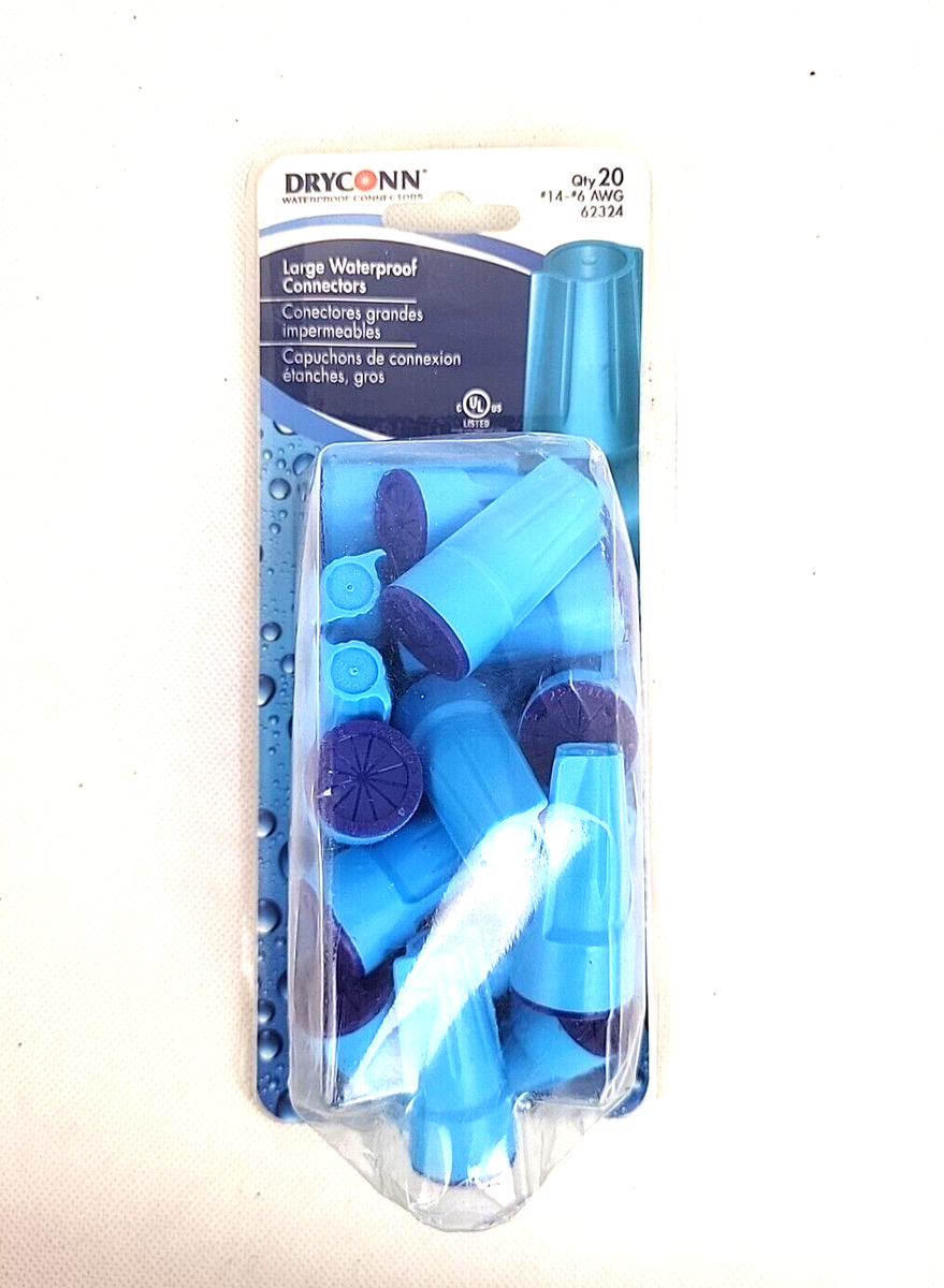 Waterproof Wire Connectors Large, Aqua/Blue (20-Pack) | eBay