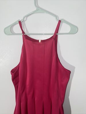 calvin klein pleated halter dress Calvin Klein women's hibiscus halter skater pleated dress pink size 12.  #377