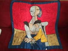 PICASSO SCARF WOMEN GOLD RED BLACK WEAR OR DECOR