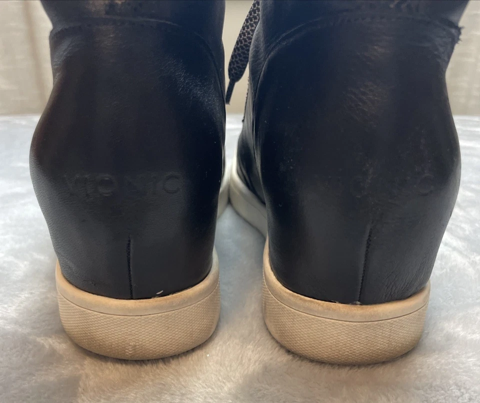 Botas de cuña Vionic Jordy para mujer 8,5 cuero negro ortopédicas con cordones Foto 4 de 4