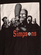 The Simpsons Sopranos Parody Black T-Shirt Tee T Shirt L Distressed / Vintage