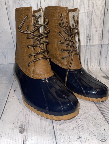 Sporto Duck Boots Womens size 8m Navy 
