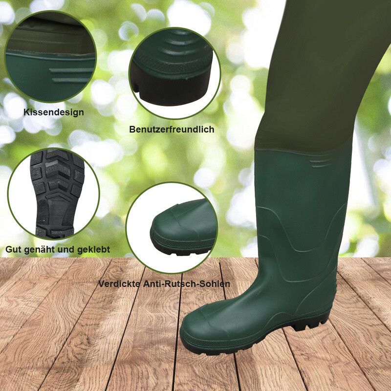 Produktbild von STRONG Anglerhose Wathose 40-47 EU PVC - Rubber New Generation Als Latex … (Black, 39