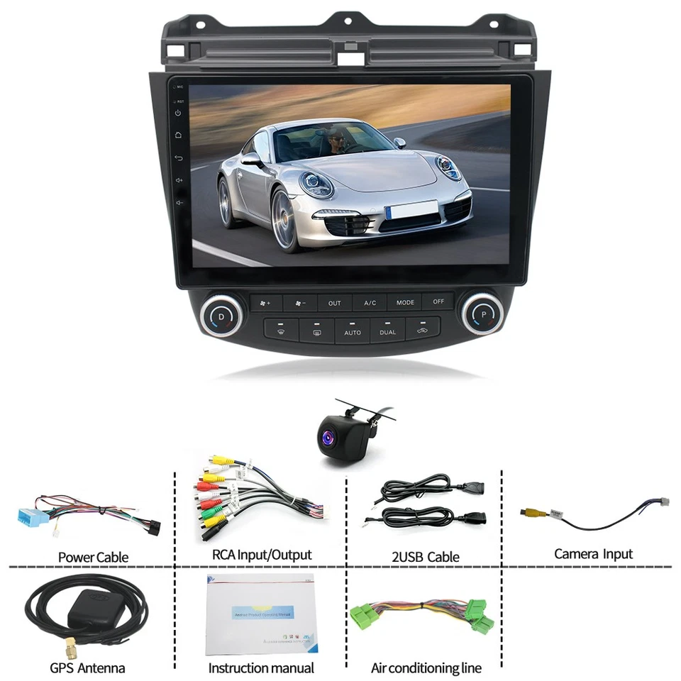 Radio estéreo para automóvil Apple CarPlay para Honda Accord 2003-2007 Android 13 GPS WIFI FM Foto 4 de 4