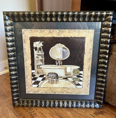 Framed Bathroom Scene Wall Art Print by C. Wintole Olson