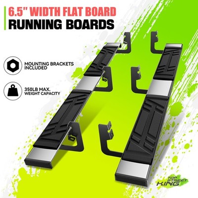 6.5'' Rectangular Flat Board Step Pad Running Boards 2PC for Chevrolet GMC 02-09
