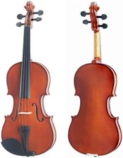 Mendini MA350 Satin Antique Solid Wood Viola w/Case, Bow, Rosin, Bridge - 13"