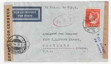 NETHERLANDS INDIES 2 Oct 1941 to USA, via SINGAPORE and PAA CLIPPER. SEE BELOW
