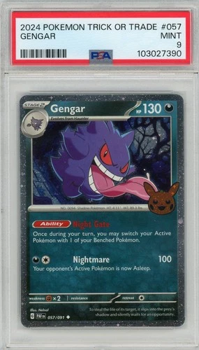 2024 POKEMON TRICK OR TRADE #057 GENGAR PSA 9