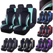 Sports Style Full Set Polyester Fabric Car Seat Covers Car Seat Protector Univer