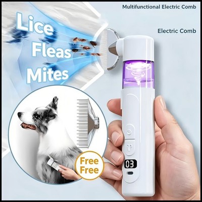 Cat And Dog Electric Flea Comb, Portable Pet Grooming Vacuum Brush, Removes...