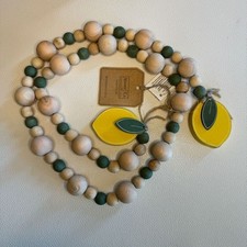 Lemon Garland Summer Fruit Decor Kitchen Wood Bead Garland FAST SHIP NEW