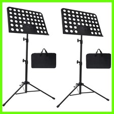 Durable 2 Pack Music Stands with Adjustable Height  Angle for all Instruments