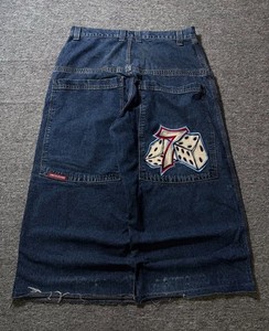 JNCO 34x32 Vintage Y2K Jeans Lucky 7 Dice Pattern Baggy Skater Wide Leg 90s rare