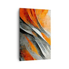 Wandbilder 80x120cm Leinwandbild Stück Abstraktion Welle Bilder Art Wanddeko