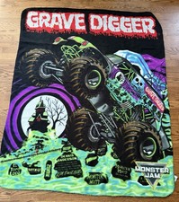 2006 Monster Jam Grave Digger Multicolor Monster Truck Fleece Blanket