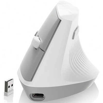 AJAZZ i300 Kabellose Vertikale Maus Ergonomisch Optisch 2,4 GHz BT 1600DPI Weiß