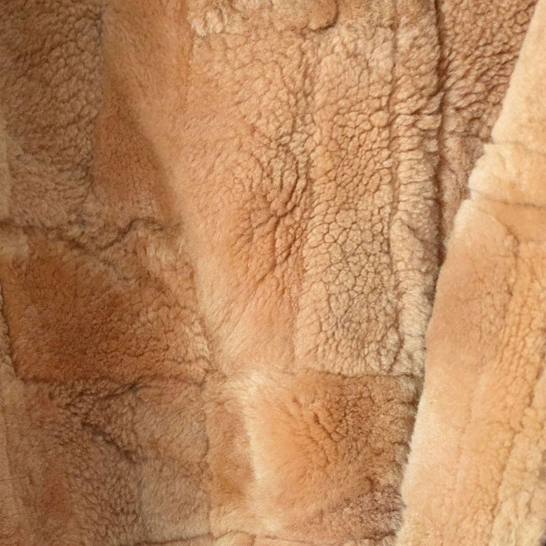Real shearling rare extremely warm patchwork leat… - image 8