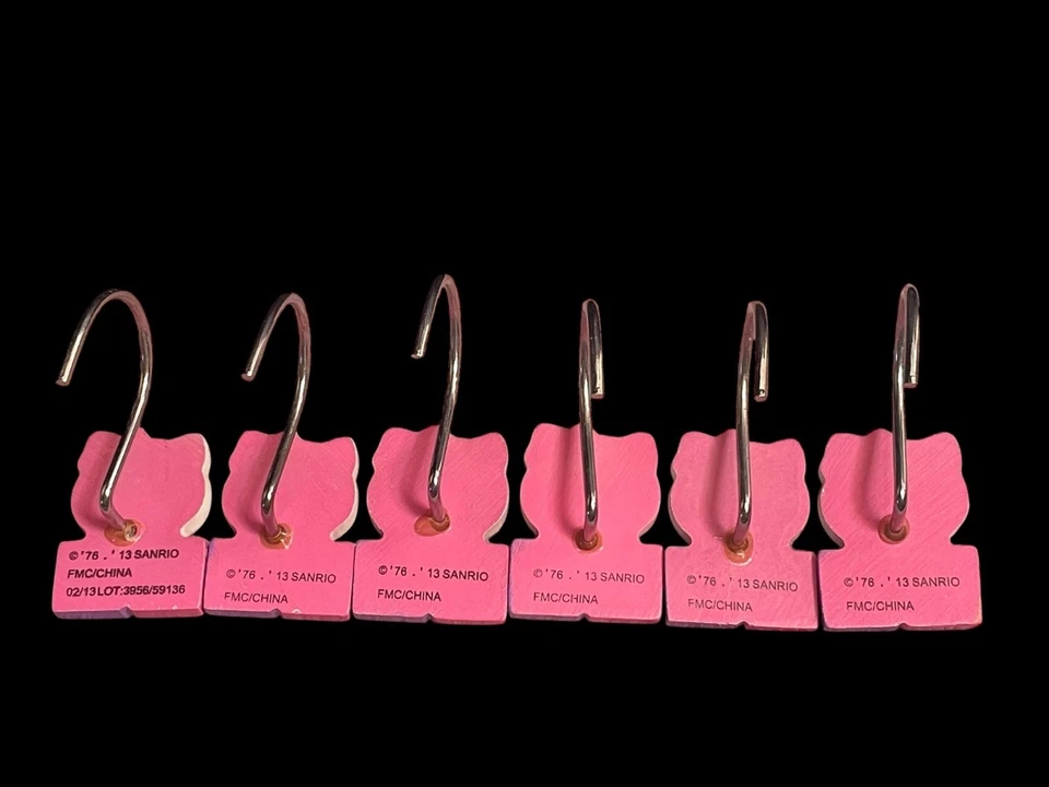 2013 Sanrio Hello Kitty Bathroom Shower Curtain Hooks Set of 12 Kawaii Decor - Image 3 of 4