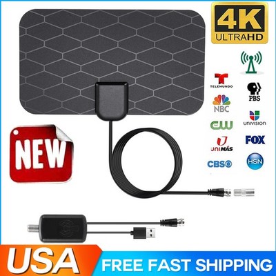 Upgraded Digital TV Antenna Indoor HDTV Amplified Signal Booster 4K HD 1080P