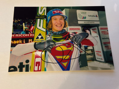 Tom Hilde ski jumping hand signed 13x18 cm photo