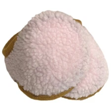 Womens Light Pink Fluffy Sherpa Ear Muffs Warmers Fleece Lined