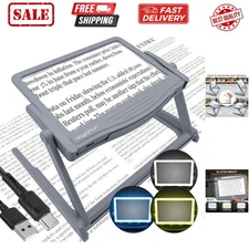Patented 5X [Rechargeable] LED Page Magnifier with Foldable Stand | Eye Carin...