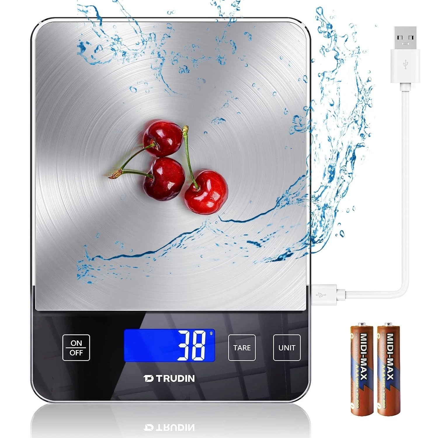 33lb Food Scale, NASA-Grade Digital Kitchen Scale, Precisely Measures Grams a...