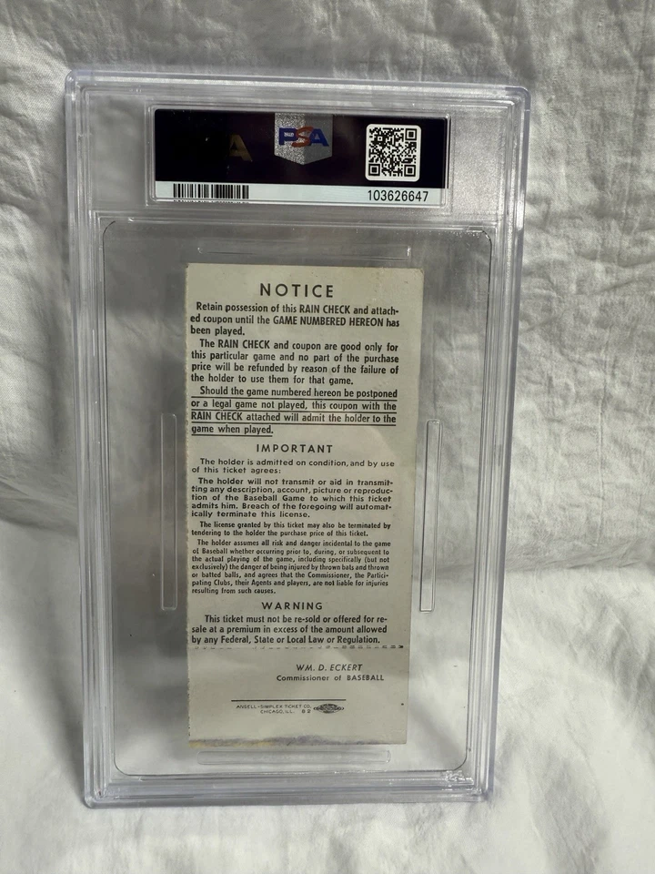 1968 World Series Game 3 Tigers Vs Cardinals Denny McLain PSA EX 5 Auto 10 - Image 4 of 4