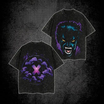 Nightcrawler Premium Acid Washed Shirt, XMen Nightcrawler Washed Shirt