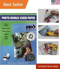 Double-Sided Glossy Photo Paper 8.5x11 - 50 Sheets, 180 gsm for Vibrant Prints