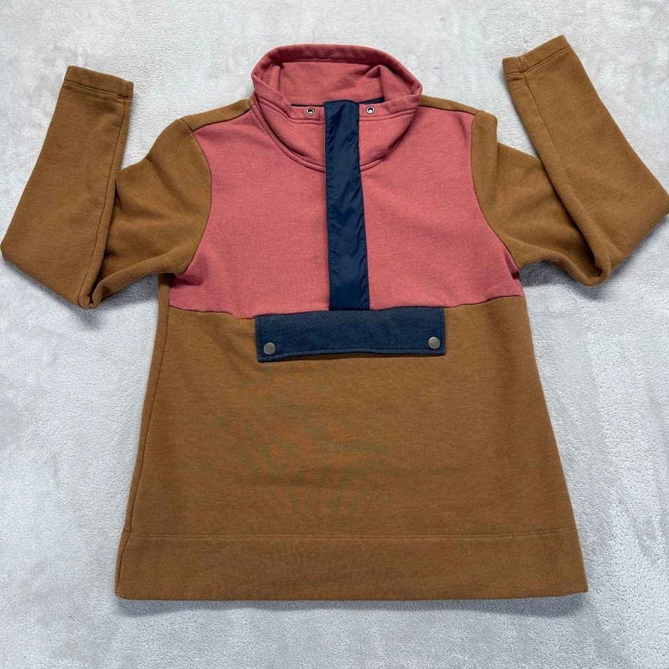 Camisa LL Bean Mujer Pequeña Bloque de Color Anorak Pullover Sudadera Cuello Embudo Foto 2 de 4