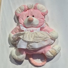 Vtg 1987 Fisher Price Puffalumps Plush Pink Mouse Original Dress Outfit CLEAN