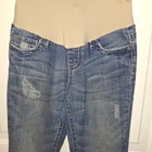 Maternity Jeans With Panel~Distressed Denim ~Small — photo 2