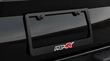 Red & White PRO-4X License Plate Frame Tag Cover Black Metal Material with Screw