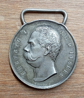 MEDAGLIA D'ARGENTO UNITÀ D'ITALIA UMBERTO PRIMO 1848 1870 RISORGIMENTO GIORGI
