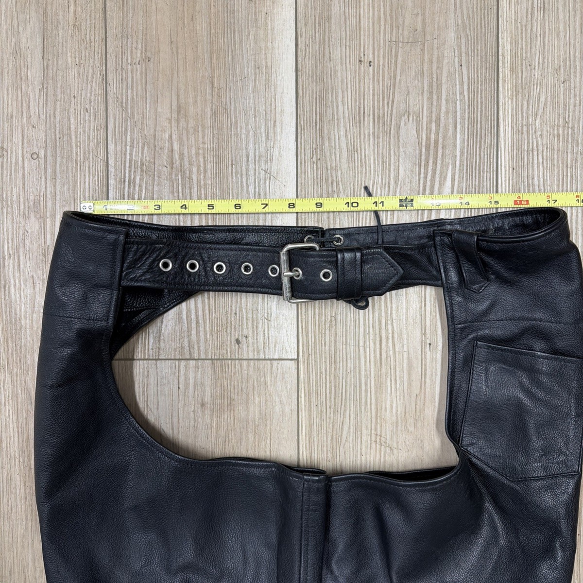 Open Road Wilsons Leather Chaps Black Motorcycle Pants Sz S | eBay