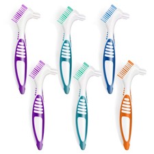 6 Pcs Denture Brush Set for False Teeth, Denture Toothbrushes with Double Sid...