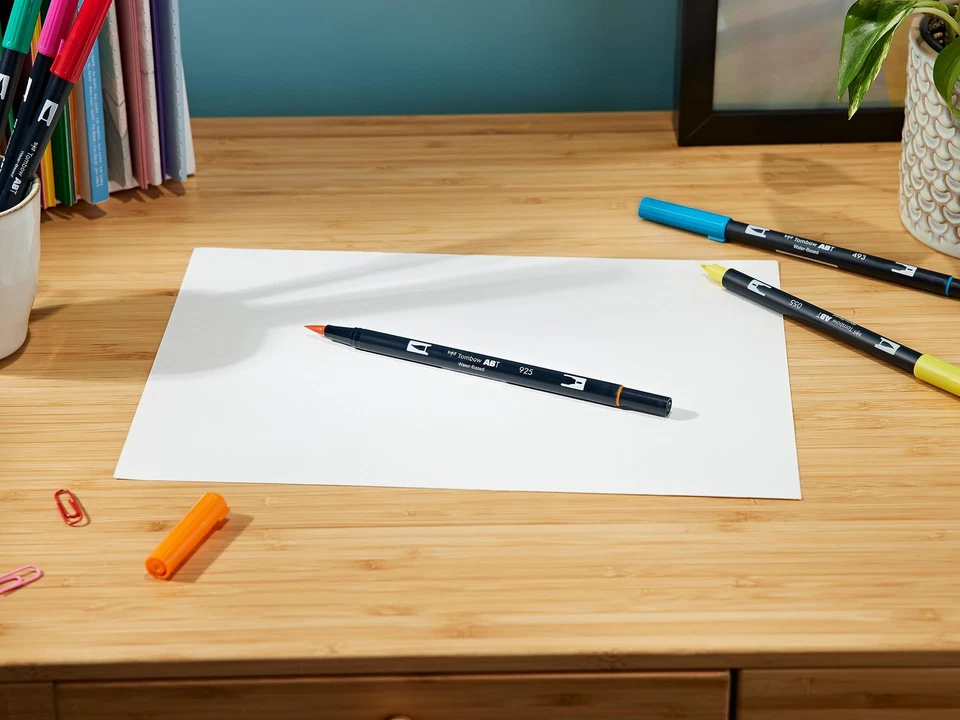 Juego de 6 marcadores de tinta a base de agua multicolor ABT-6P-3 doble pincel Foto 2 de 3