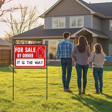 Sale by Owner Yard Sign Stakes 30" High Double-Sided Printing Signs Real Estate