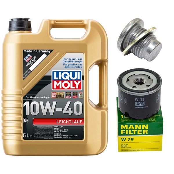 MotoröL Filter Set 10W-40 5 Liter + ÖLablassschraube FüR Dacia Logan Renault 1.5-image