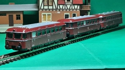N ARNOLDRAPIDO 2910/11/12 - AUTORAIL BR 98  avec DEUX REMORQUES ROUGE "BON ÉTAT" - Photo 1/4