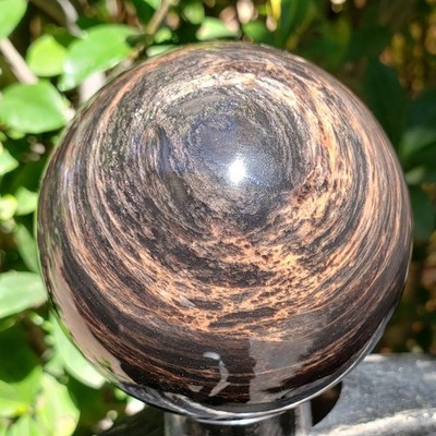 2.85'' Rare 3-in-1 Snowflake, Golden, and Mahogany Obsidian Crystal Sphere Orb