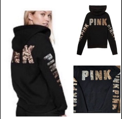 VS PINK OMBRE BLING HOODIE S 