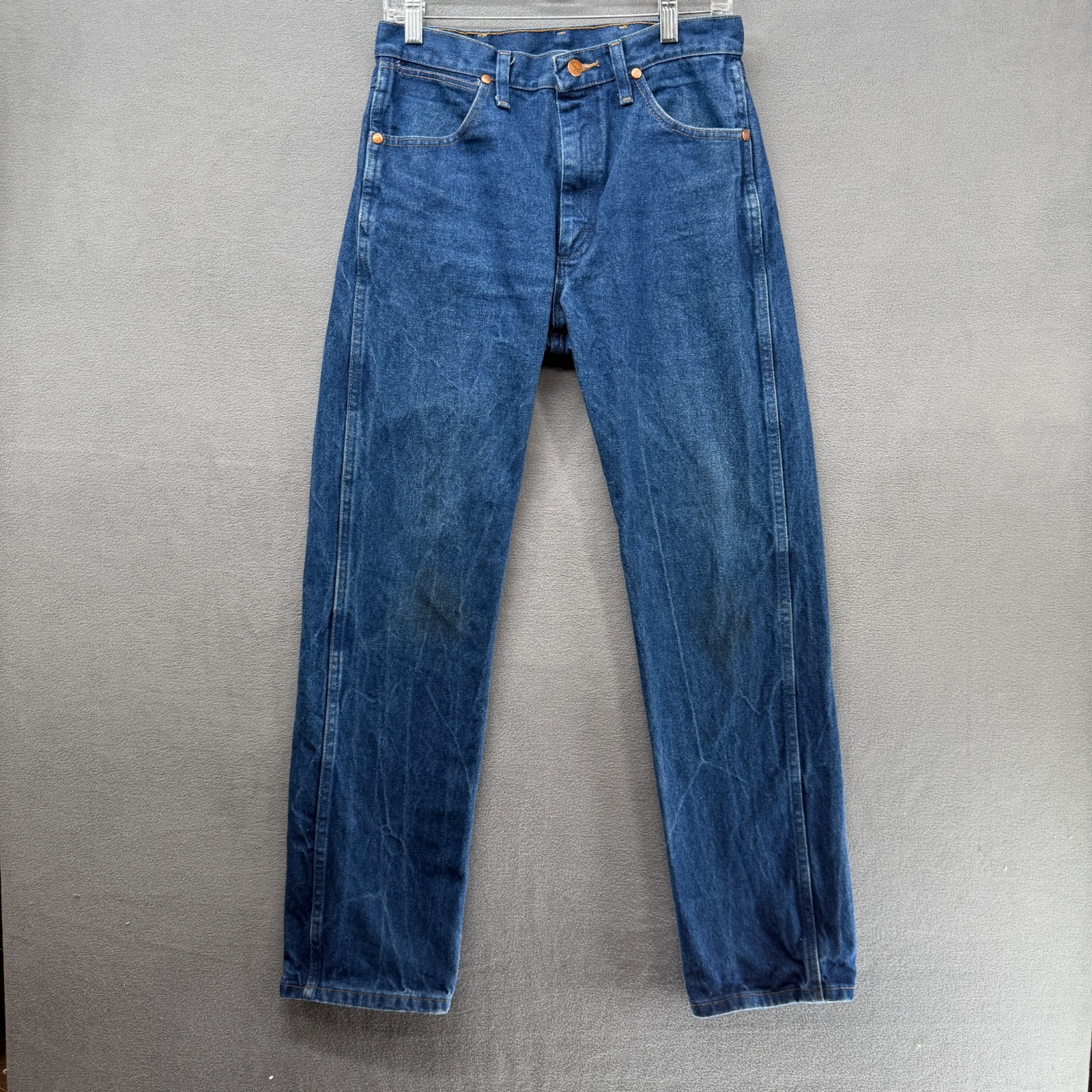 Wrangler 13MWZ Jeans Mens 30x32 Blue Denim Cowboy Style Straight Leg 5-Pockets