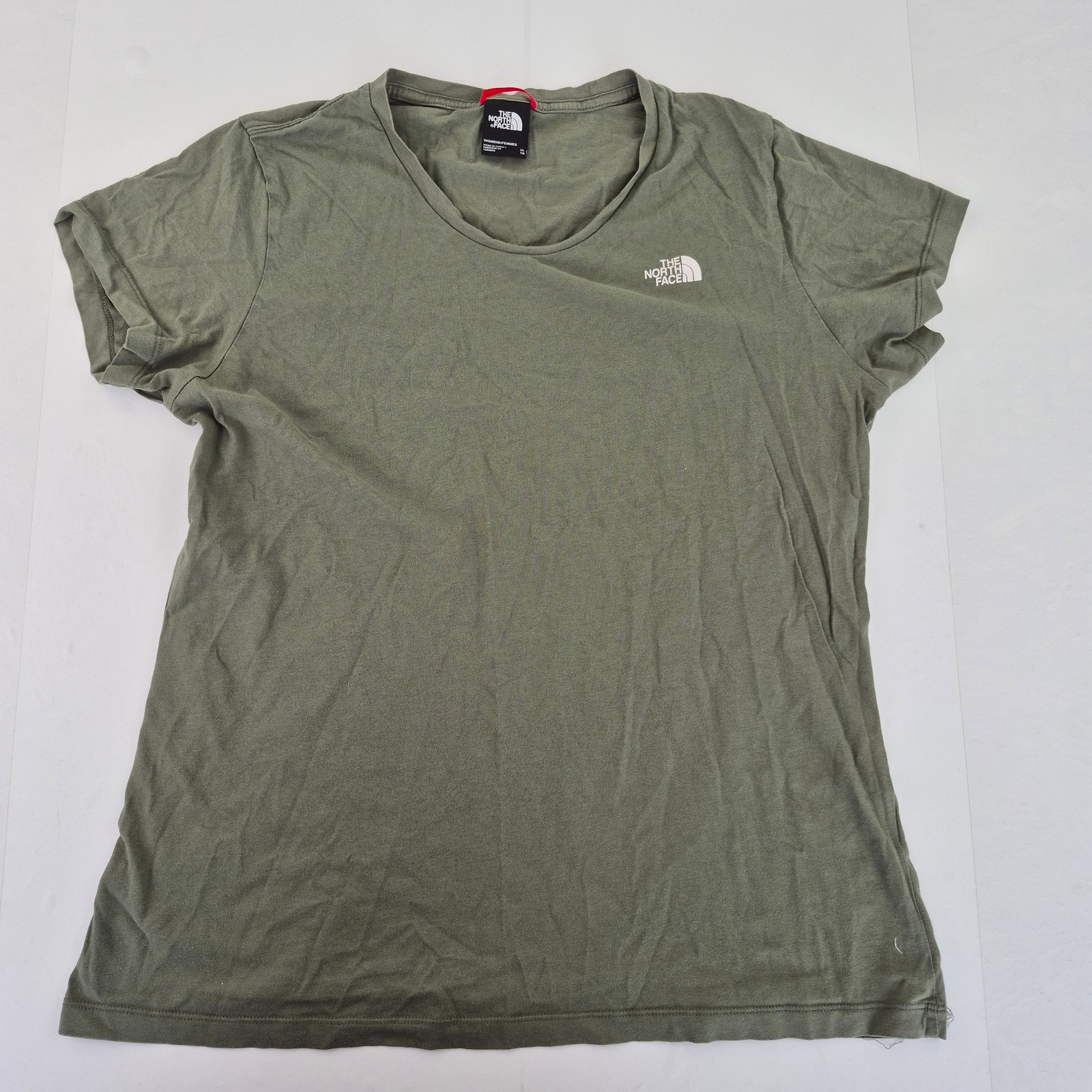 Camiseta THE NORTH FACE XL Verde Mujer Algodón Casual Logo Manga Corta