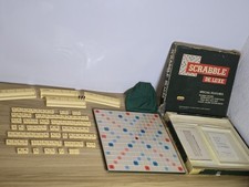 Vintage Scrabble DeLuxe Spears Games Board Game Built In Turntable. Easy Score.